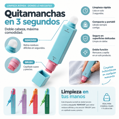 Quitamanchas en 3 segundos, doble cabeza